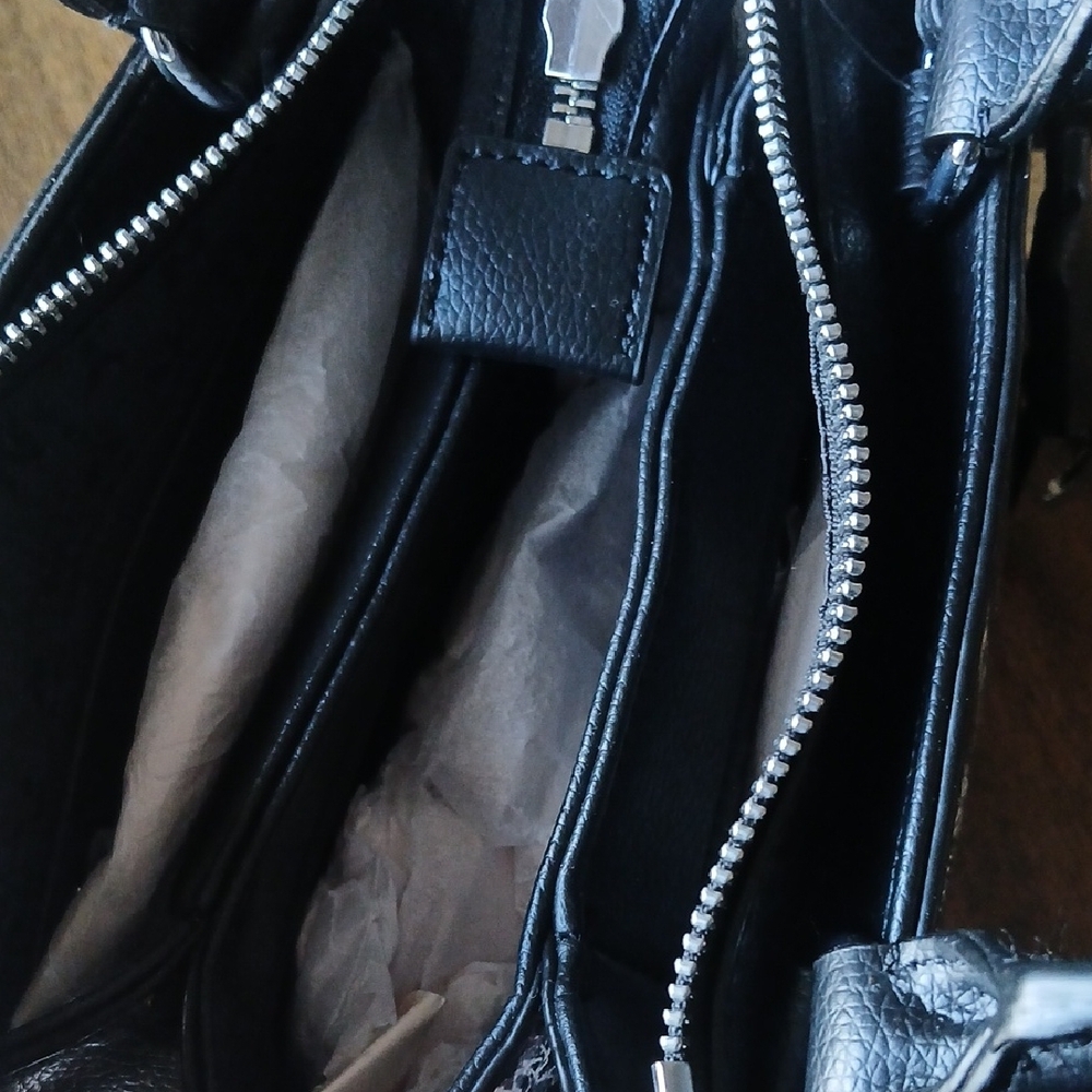 PAIGE Black Satchel with Yellow and Pink Graffiti Accents - Picture 7 of 9